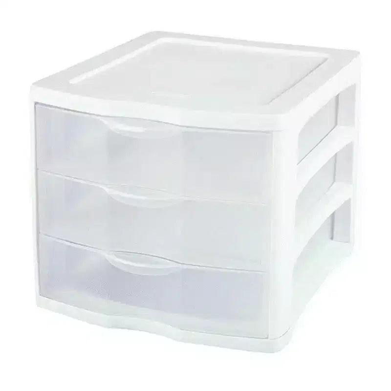 Unité de rangement modulaire de bureau en plastique Sterilite à 5 tiroirs, paquet de 4, et unité de rangement modulaire de bureau en plastique à 3 tiroirs, paquet de 4, pour l'organisation de la maison