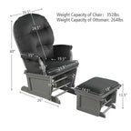 Costway Ensemble Planeur en Bois et Repose-Pieds avec Coussins Fauteuil à Bascule pour Chambre de Bébé