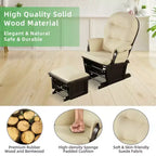 Costway Ensemble Planeur en Bois et Repose-Pieds avec Coussins Fauteuil à Bascule pour Chambre de Bébé
