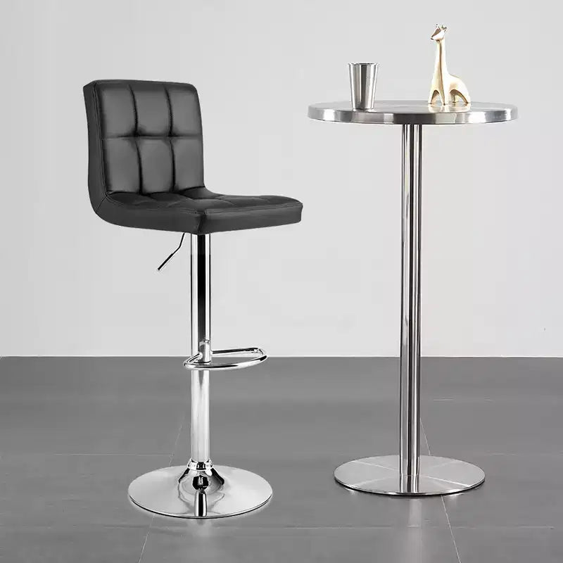 Costway Tabouret de bar pivotant réglable Hauteur comptoir Siège en similicuir avec dossier Noir
