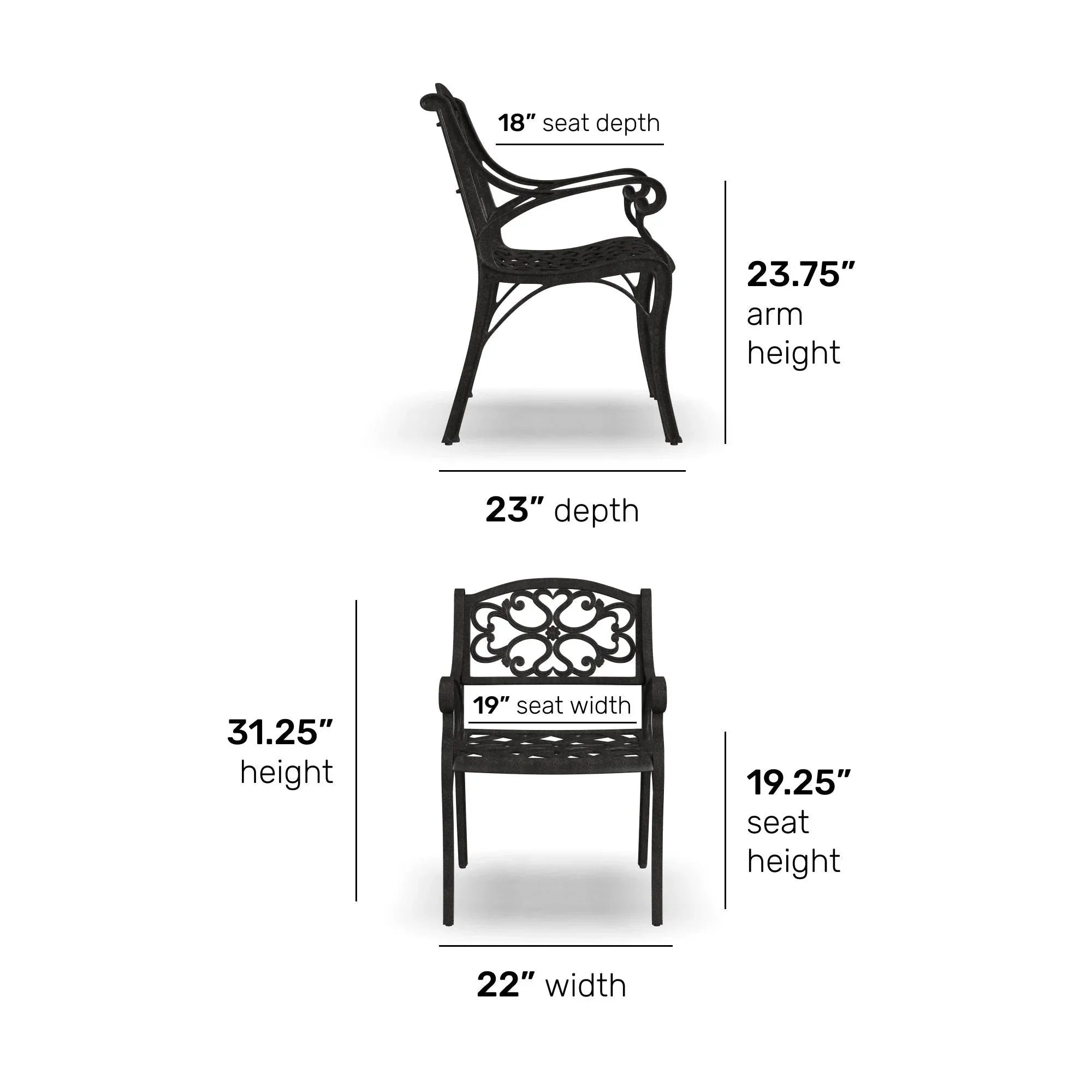 Ensemble de salle à manger d'extérieur 7 pièces en aluminium bronze Sanibel avec table à manger ovale de 72 et six fauteuils par Homestyles