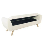 Banc de rangement moderne HomePop avec pieds en bois