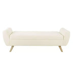 Banc de rangement moderne HomePop avec pieds en bois
