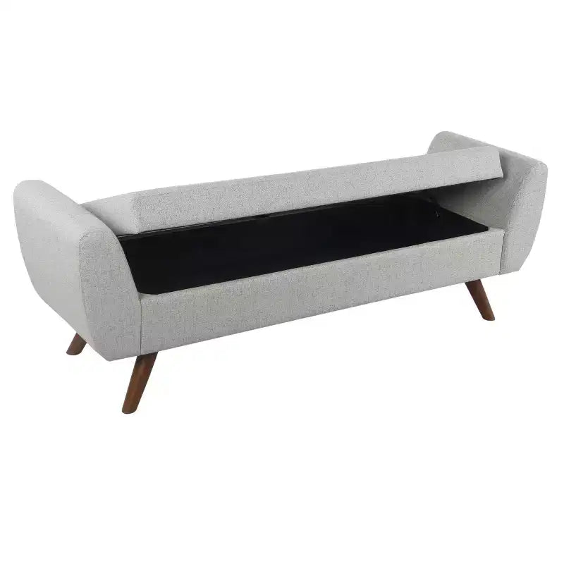 Banc de rangement moderne HomePop avec pieds en bois