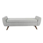 Banc de rangement moderne HomePop avec pieds en bois