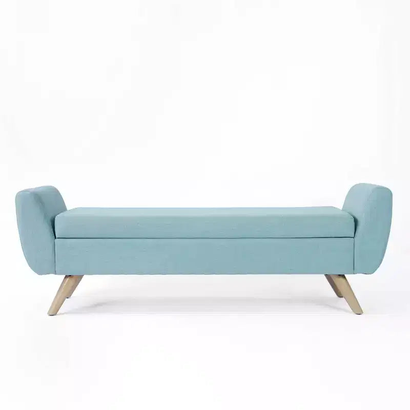 Banc de rangement moderne HomePop avec pieds en bois