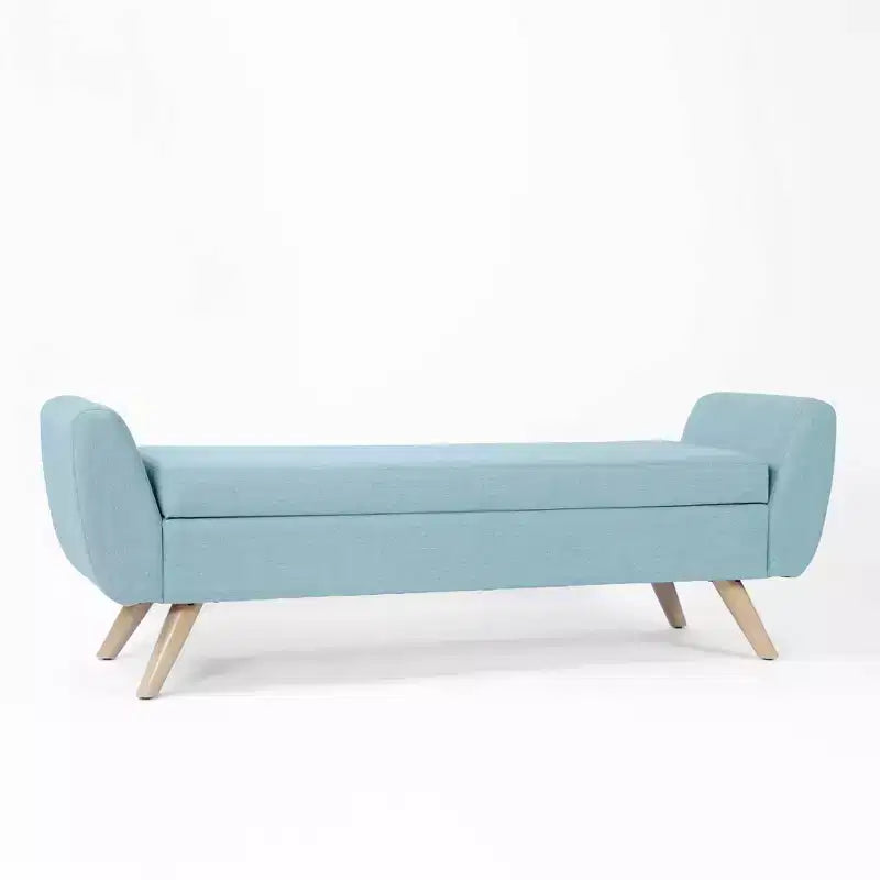 Banc de rangement moderne HomePop avec pieds en bois