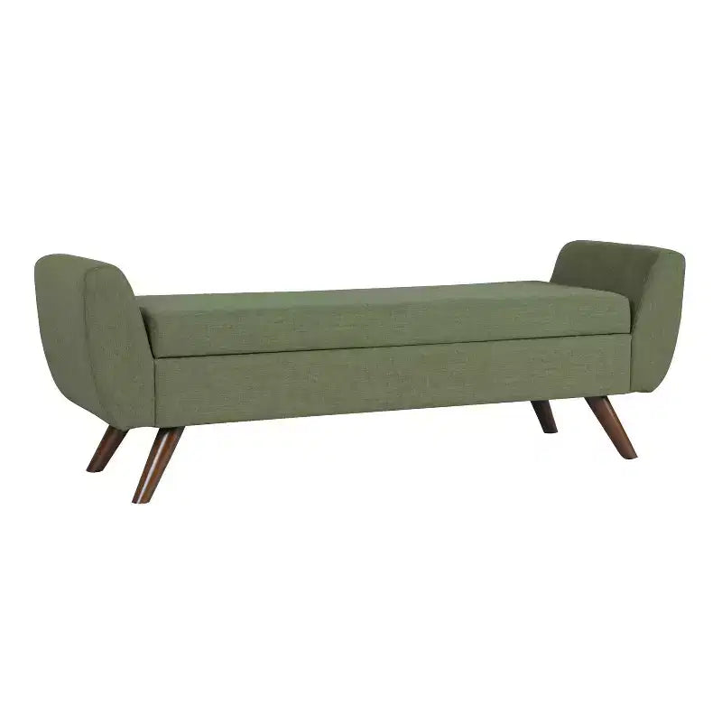 Banc de rangement moderne HomePop avec pieds en bois