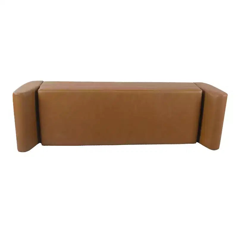 Banc de rangement moderne HomePop avec pieds en bois