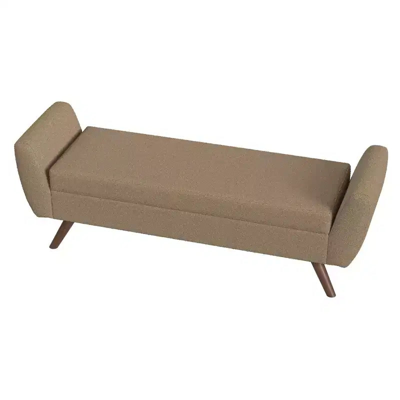 Banc de rangement moderne HomePop avec pieds en bois