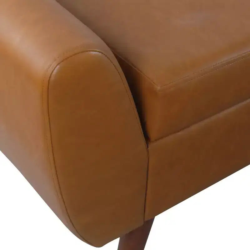 Banc de rangement moderne HomePop avec pieds en bois