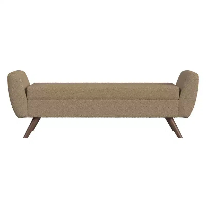 Banc de rangement moderne HomePop avec pieds en bois