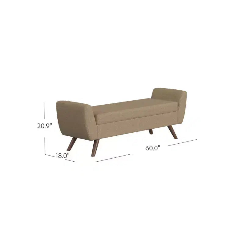 Banc de rangement moderne HomePop avec pieds en bois