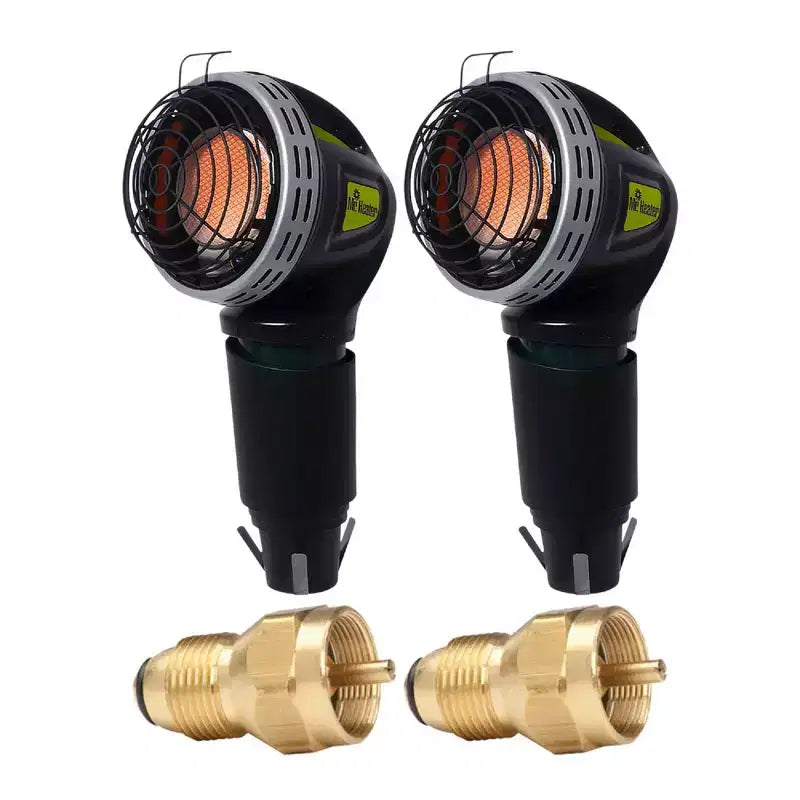 Chauffage pour voiturette de golf Mr. Heater avec adaptateur de recharge pour bouteille de propane en laiton (paquet de 2)
