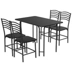 Costway Ensemble de salle à manger moderne 5 pièces, 4 chaises, cadre en acier, mobilier de cuisine, noir