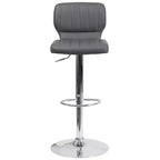 Merrick Lane Lot de deux tabourets de bar pivotants avec dossier à surpiqûres verticales et base chromée réglable avec repose-pieds