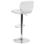 Merrick Lane Lot de deux tabourets de bar pivotants avec dossier à surpiqûres verticales et base chromée réglable avec repose-pieds