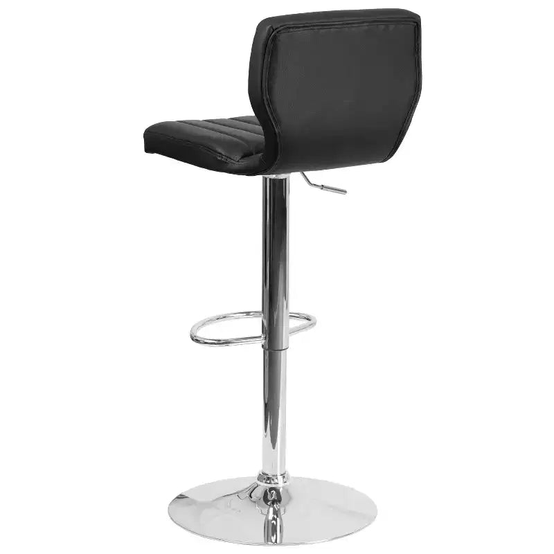 Merrick Lane Lot de deux tabourets de bar pivotants avec dossier à surpiqûres verticales et base chromée réglable avec repose-pieds
