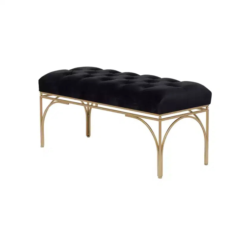 Banc rectangulaire en velours Glam - Olivia & May