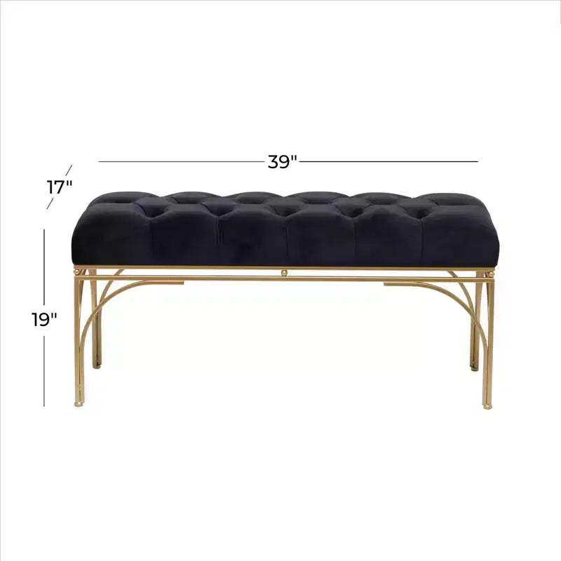 Banc rectangulaire en velours Glam - Olivia & May
