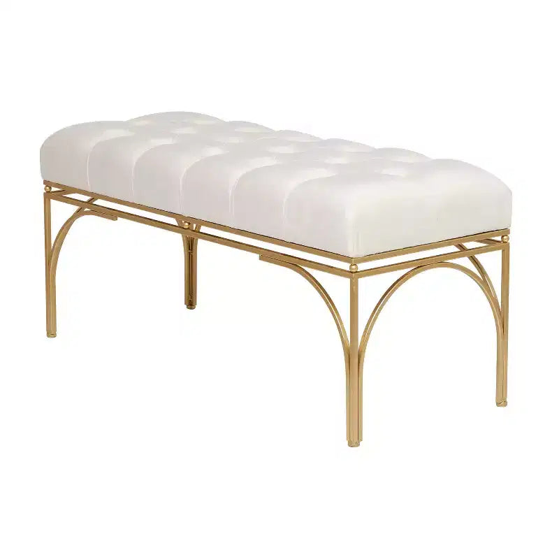 Banc rectangulaire en velours Glam - Olivia & May