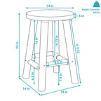 Tabouret de comptoir rond en bois non fini Sunnydaze - Bois de sapin - 24