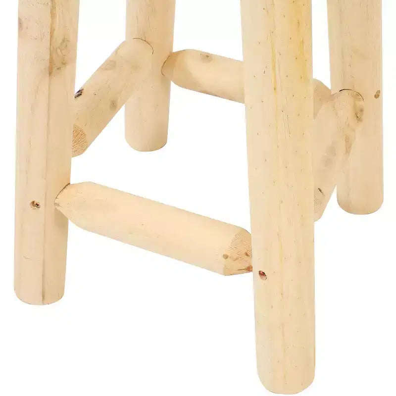 Tabouret de comptoir rond en bois non fini Sunnydaze - Bois de sapin - 24