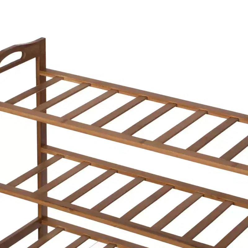 Range-chaussures de rangement en bambou Basicwise, étagère de rangement pour chaussures autoportante