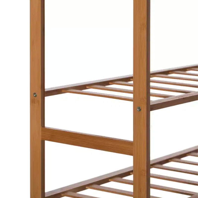 Range-chaussures de rangement en bambou Basicwise, étagère de rangement pour chaussures autoportante