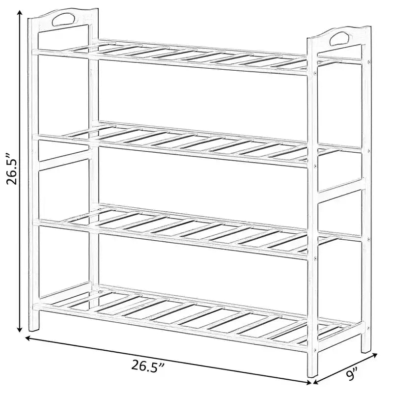 Range-chaussures de rangement en bambou Basicwise, étagère de rangement pour chaussures autoportante