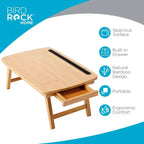 Bureau portable assis-debout BirdRock Home avec tiroir de rangement et fente multimédia - Naturel