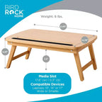 Bureau portable assis-debout BirdRock Home avec tiroir de rangement et fente multimédia - Naturel