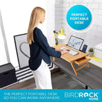 Bureau portable assis-debout BirdRock Home avec tiroir de rangement et fente multimédia - Naturel