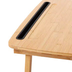 Bureau portable assis-debout BirdRock Home avec tiroir de rangement et fente multimédia - Naturel
