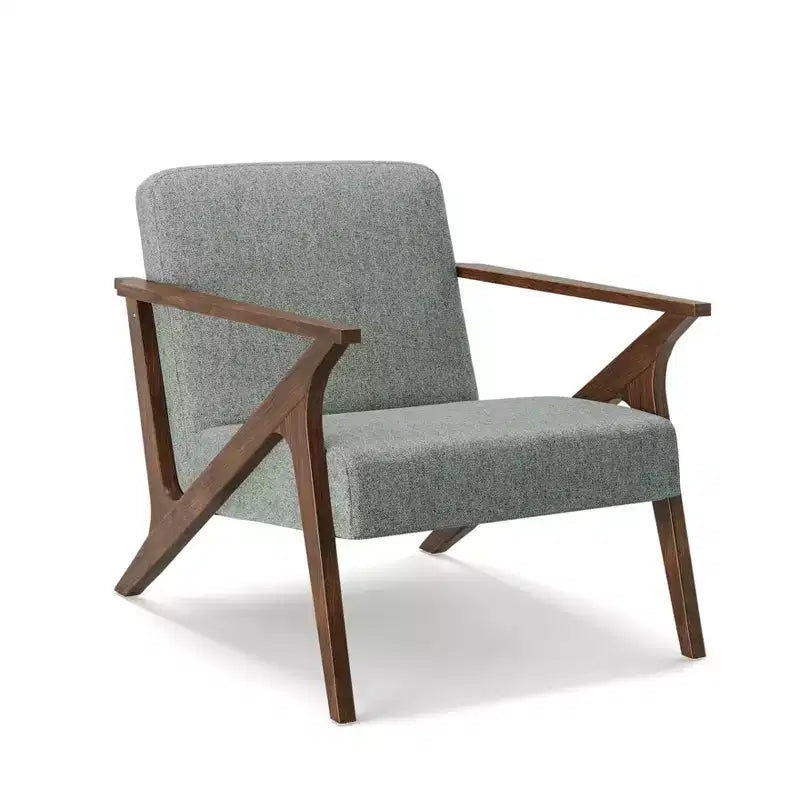 Fauteuil d'appoint rembourré Glenwillow Home 30 pouces de large, cadre en bois, style milieu de siècle