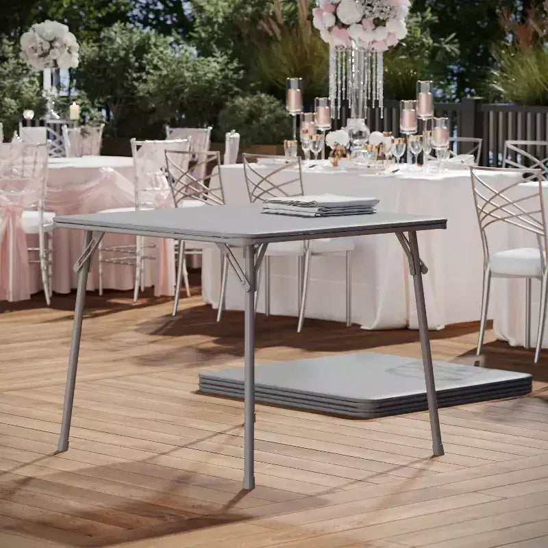 Table pliante Emma and Oliver avec plateau en vinyle – Table de jeu – Table portable