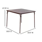 Table pliante Emma and Oliver avec plateau en vinyle – Table de jeu – Table portable