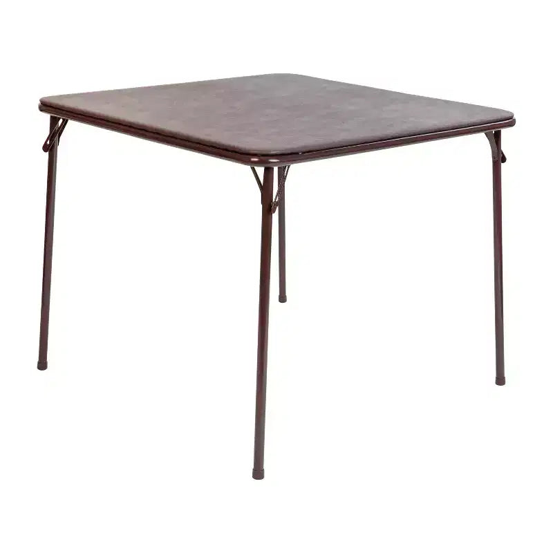 Emma and Oliver Foldable Card Table with Vinyl Table Top - Game Table - Portable Table