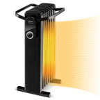 Radiateur à bain d'huile électrique Costway 1500 W avec support pliable Blanc/Noir