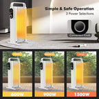 Radiateur à bain d'huile électrique Costway 1500 W avec support pliable Blanc/Noir