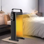 Radiateur à bain d'huile électrique Costway 1500 W avec support pliable Blanc/Noir