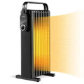 Costway 1500W Electric Space Heater Oil Filled Radiator Heater W/ Foldable Rack White\Black