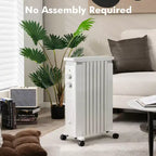 Radiateur à bain d'huile Costway 1500W, chauffage d'appoint électrique avec humidificateur, blanc/noir