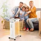 Radiateur à bain d'huile Costway 1500W, chauffage d'appoint électrique avec humidificateur, blanc/noir