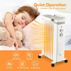 Radiateur à bain d'huile Costway 1500W, chauffage d'appoint électrique avec humidificateur, blanc/noir