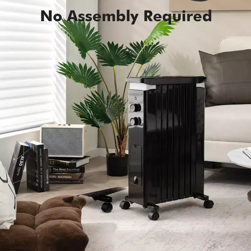 Radiateur à bain d'huile Costway 1500W, chauffage d'appoint électrique avec humidificateur, blanc/noir