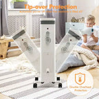 Radiateur à bain d'huile Costway 1500W, chauffage d'appoint électrique avec humidificateur, blanc/noir