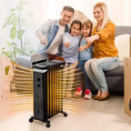 Radiateur à bain d'huile Costway 1500W, chauffage d'appoint électrique avec humidificateur, blanc/noir