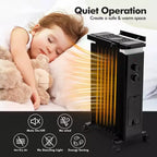 Radiateur à bain d'huile Costway 1500W, chauffage d'appoint électrique avec humidificateur, blanc/noir