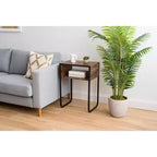 Table d'appoint IRIS USA en bois et métal, marron